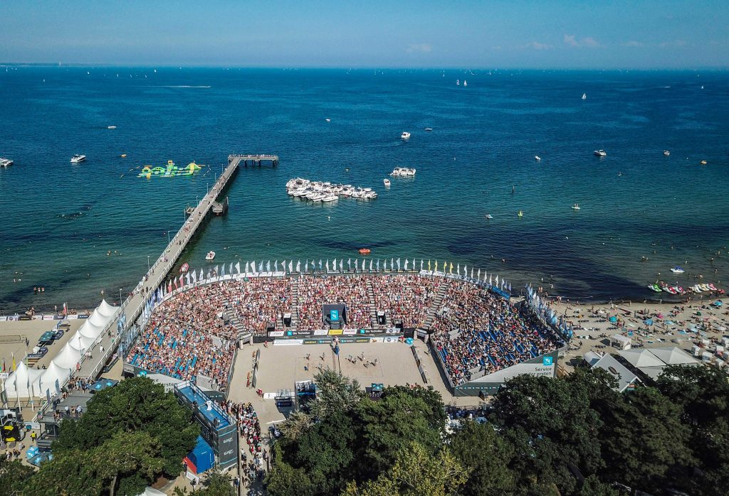 Beachvolleyball Stadion in Timmendorf